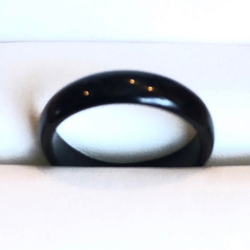 🎁Unisex Solid Onyx Eternity Ring size 9.5
